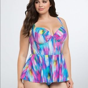 Torrid Peplum One Piece Swimsuit. Size 2.